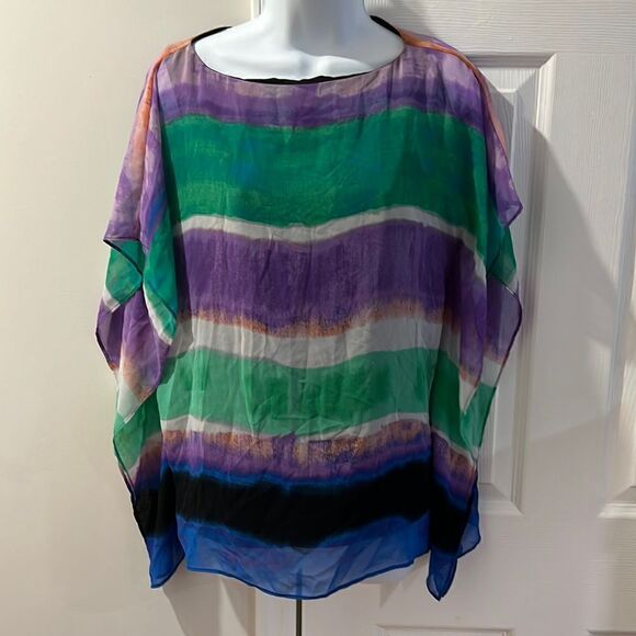 Calvin Klein stripe flowy blouse size S - Picture 1 of 5